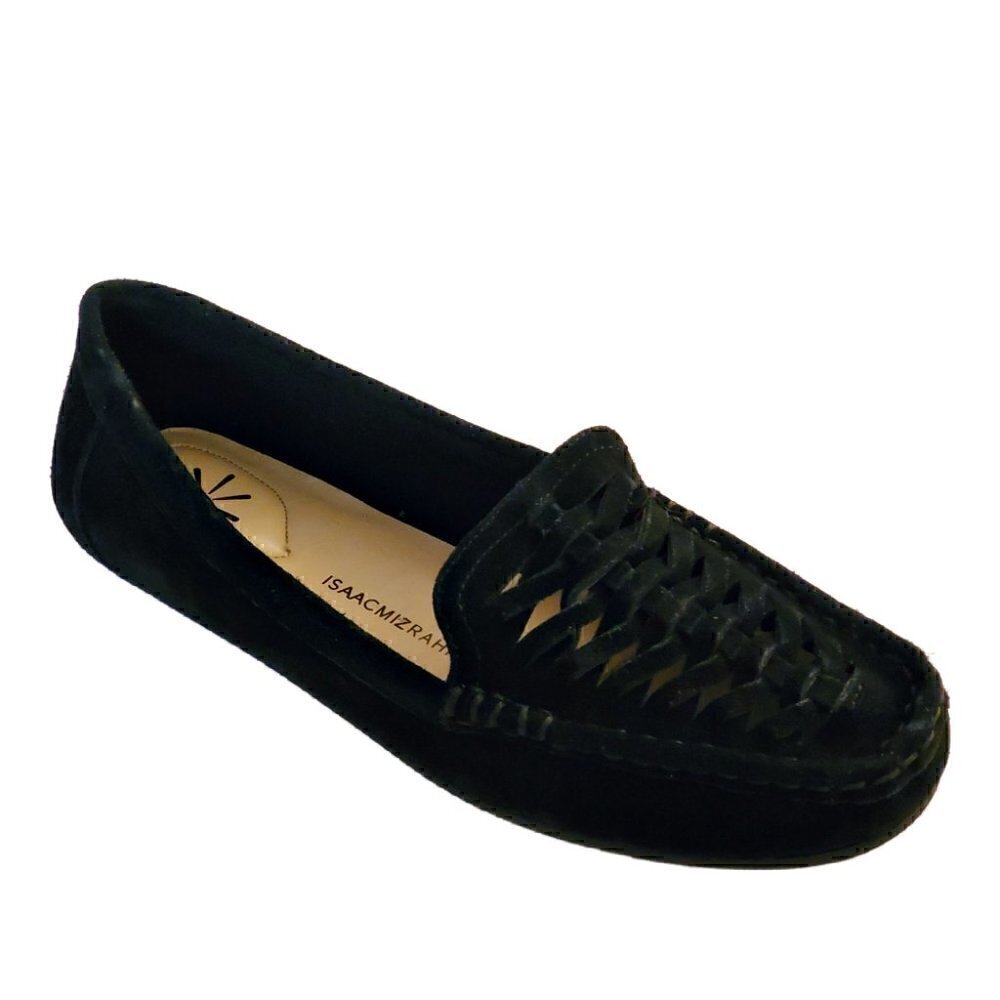 Isaac Mizrahi Black Suede Loafers, Woman's Flats, Loafers